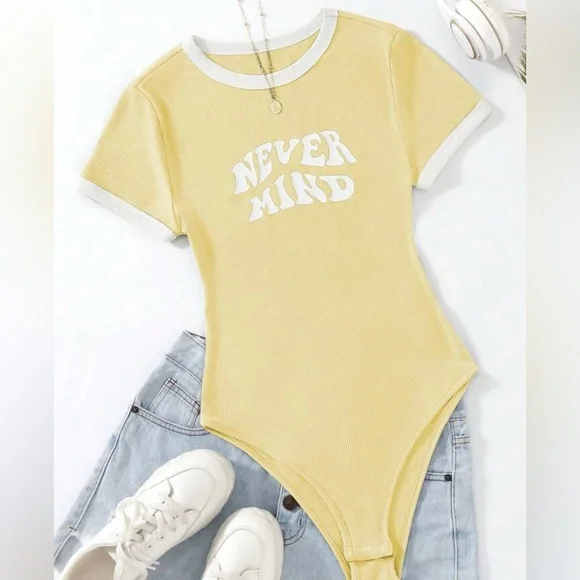 Never Mind Ribbed Bodysuit - Picture 1 of 7